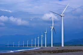 Bangui Wind Farm with windmills in Ilocos Norte